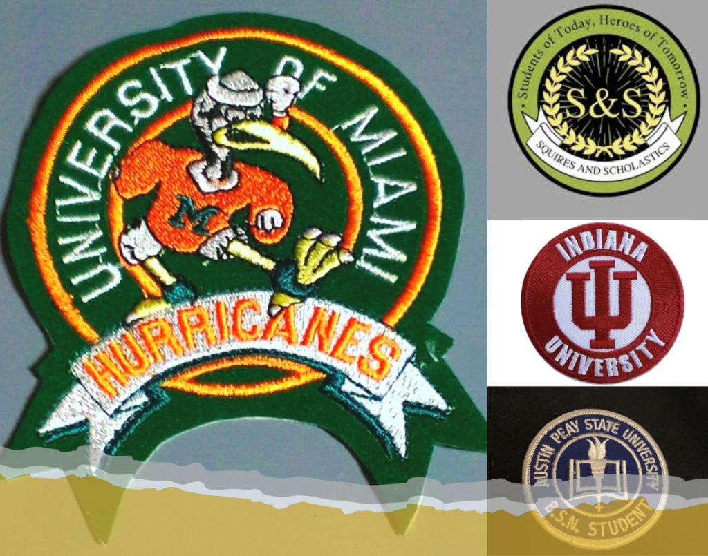 Custom College Patches for Universities Sports Teams